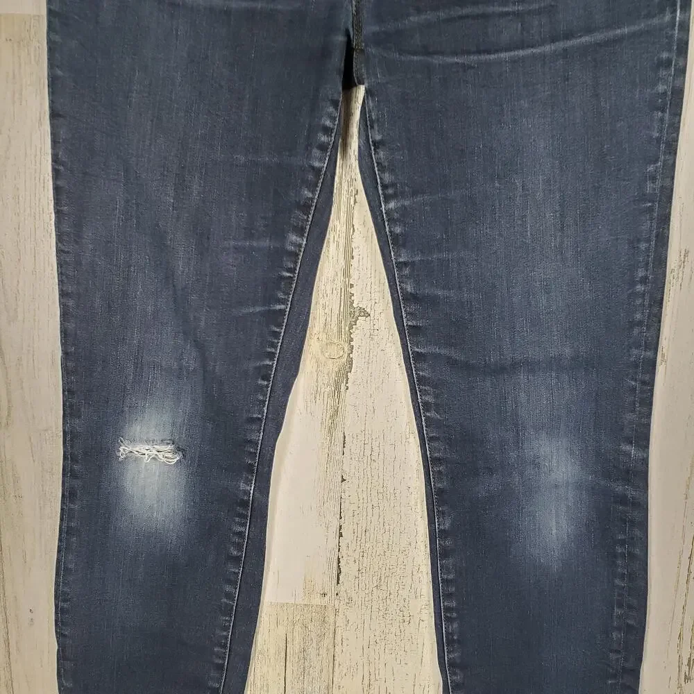 J. Crew Blue Denim Lookout High Rise Toothpick Skinny Jeans Women's Size 30